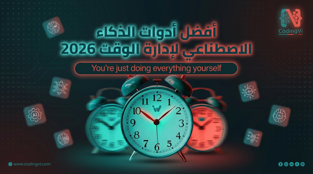 صورة توضح تصميم لـ افضل ادوات الذكاء الاصطناعي لـ ادارة الوقت 2026